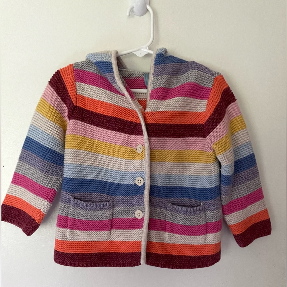 Gap Striped Baby Sweater with Hoodie